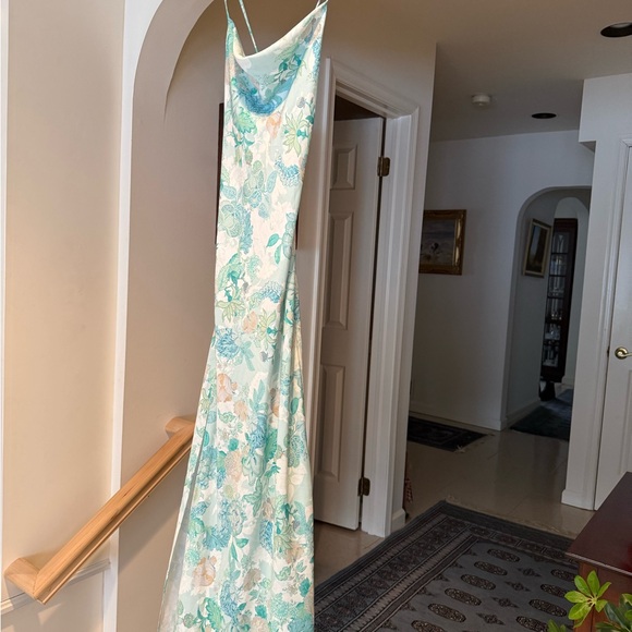 RESA Aqua Floral Backless Dress - Picture 10 of 10